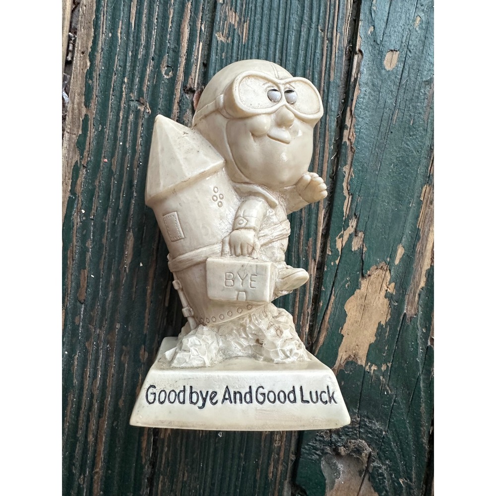 Vintage 1970 W. & R. Berries Goodbye And Good Luck Rocket Aviator Figurine 804